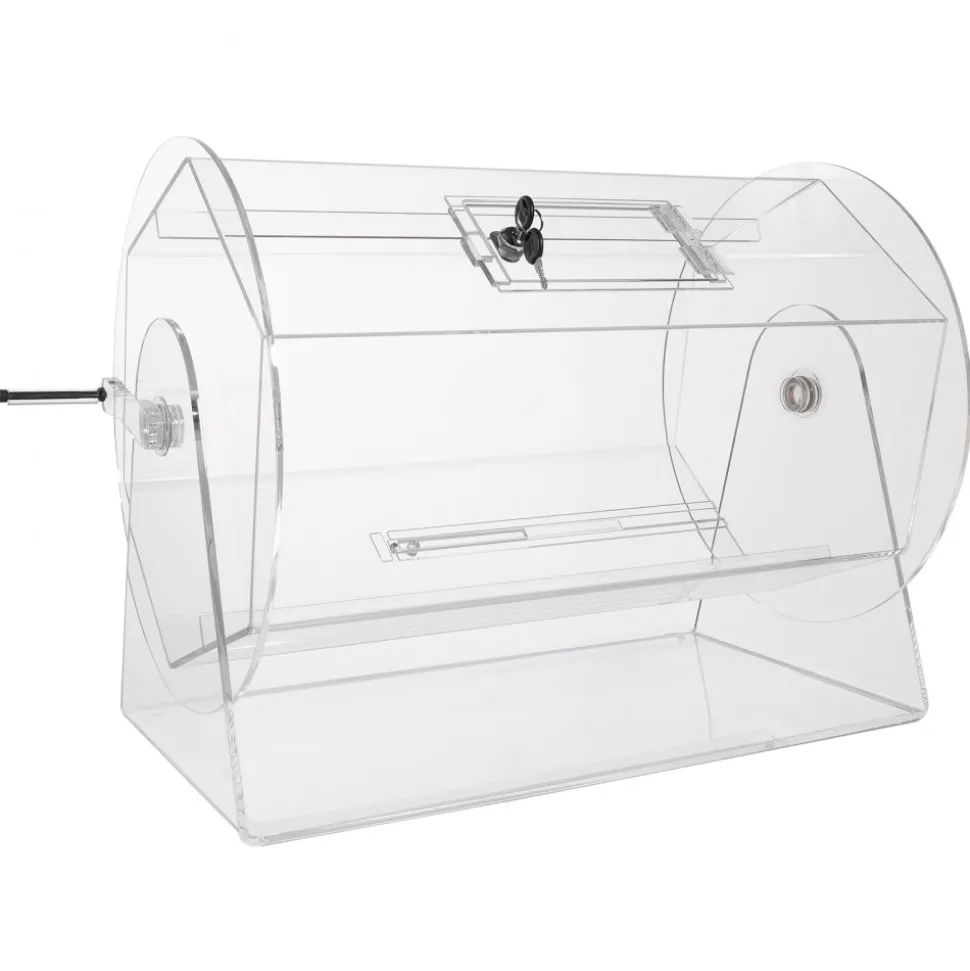 VEVOR Acrylic Raffle Drum,Professional Raffle Ticket Spinning Cage with 2 Keys, Transparent Lottery Spinning Drawing, Holds 10000 Tickets or 300 Raffle Balls, Raffle Ticket Box for Lottery Games Bing