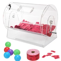 VEVOR Acrylic Raffle Drum,Professional Raffle Ticket Spinning Cage with 2 Keys, Transparent Lottery Spinning Drawing, Holds 10000 Tickets or 300 Raffle Balls, Raffle Ticket Box for Lottery Games Bing