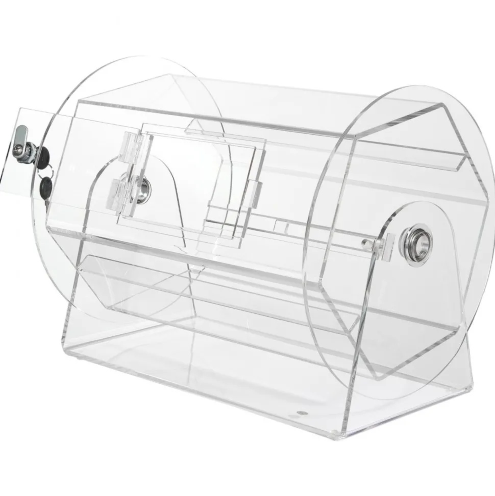 VEVOR Acrylic Raffle Drum,Professional Raffle Ticket Spinning Cage with 2 Keys, Transparent Lottery Spinning Drawing, Holds 5000 Tickets or 200 Raffle Balls, Raffle Ticket Box for Lottery Games Bingo