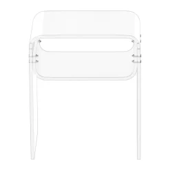 VEVOR Acrylic Side Table, 2 Tiers Clear Bedside Table with Storage Shelf, Modern Rectangle Acrylic End Desk, Transparent Thick Nightstand for Bedroom, Living Room, Study, 11.8 x 15.7 x 19.7 in (Clear)
