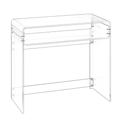 VEVOR Acrylic Table, 2 Tiers Clear End Table with Storage Shelf, Modern Rectangle Acrylic Side Desk, Transparent Thick Desk Nightstand for Bedroom, Office, Living Room, 15.7 x 33.5 x 29.5 in (Clear)