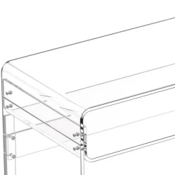 VEVOR Acrylic Table, 2 Tiers Clear End Table with Storage Shelf, Modern Rectangle Acrylic Side Desk, Transparent Thick Desk Nightstand for Bedroom, Office, Living Room, 15.7 x 33.5 x 29.5 in (Clear)