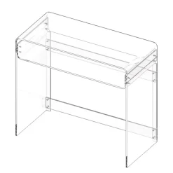 VEVOR Acrylic Table, 2 Tiers Clear End Table with Storage Shelf, Modern Rectangle Acrylic Side Desk, Transparent Thick Desk Nightstand for Bedroom, Office, Living Room, 15.7 x 33.5 x 29.5 in (Clear)