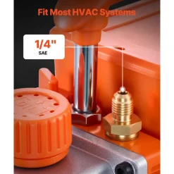 VEVOR AC Vacuum Pump and Gauge Set, 3.5 CFM 1/4 HP, Single Stage Rotary Vane HVAC Vacuum Pump, A/C Manifold Gauge Kit, for R134a R22 R410a R1234YF R32, with Carry Bag, for Auto HVAC Air Conditioning