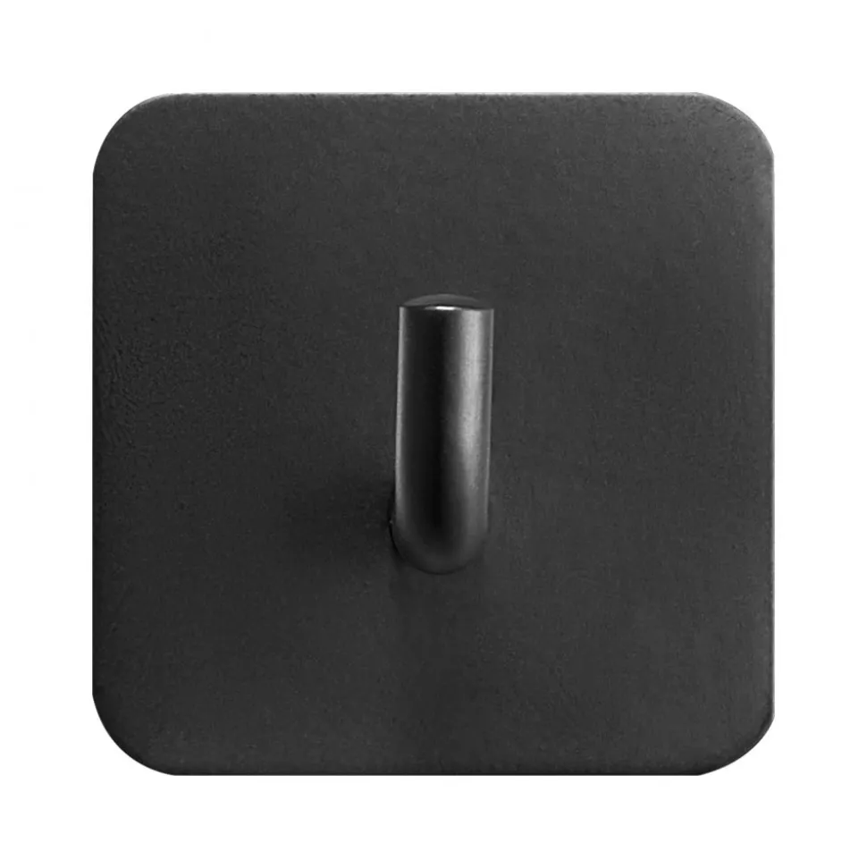 VEVOR Adhesive Hooks, 4 Pack Self-Adhesive Towel Coat Hooks, Heavy-Duty Wall Hook Hold 15 lbs (Max), Stainless Steel Sticky Hanger, for Bathroom, Kitchen, Hanging Towel, Coat & Keys (Matte Black)