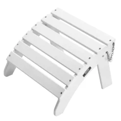 VEVOR Adirondack Ottoman, 17.7L x 19.7W x 13.8H Inch HDPE Plastic Folding Adirondack Ottoman, Weather-Resistant Foot Rest for Adirondack Chair, Widely Used for Outside Porch Pool Lawn Backyard, White