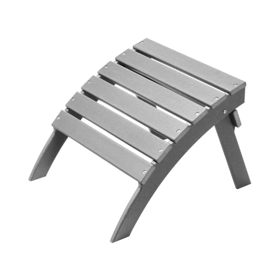 VEVOR Adirondack Ottoman, 18.7L x 19.7W x 13H Inch HDPE Plastic Folding Adirondack Ottoman, Weather-Resistant Foot Rest for Adirondack Chair, Widely Used for Outside Porch Pool Lawn Backyard, Black