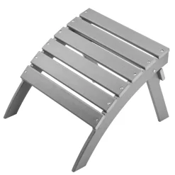VEVOR Adirondack Ottoman, 18.7L x 19.7W x 13H Inch HDPE Plastic Folding Adirondack Ottoman, Weather-Resistant Foot Rest for Adirondack Chair, Widely Used for Outside Porch Pool Lawn Backyard, Black