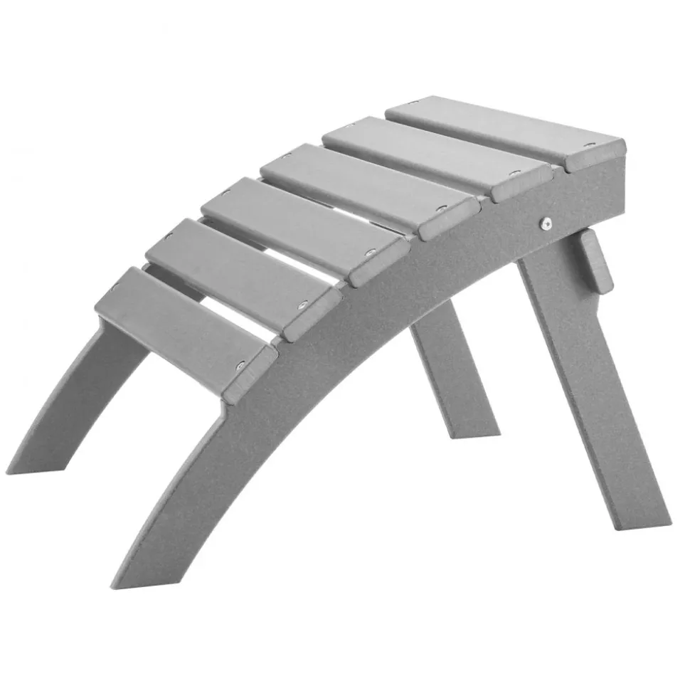 VEVOR Adirondack Ottoman, 18.7L x 19.7W x 13H Inch HDPE Plastic Folding Adirondack Ottoman, Weather-Resistant Foot Rest for Adirondack Chair, Widely Used for Outside Porch Pool Lawn Backyard, Black