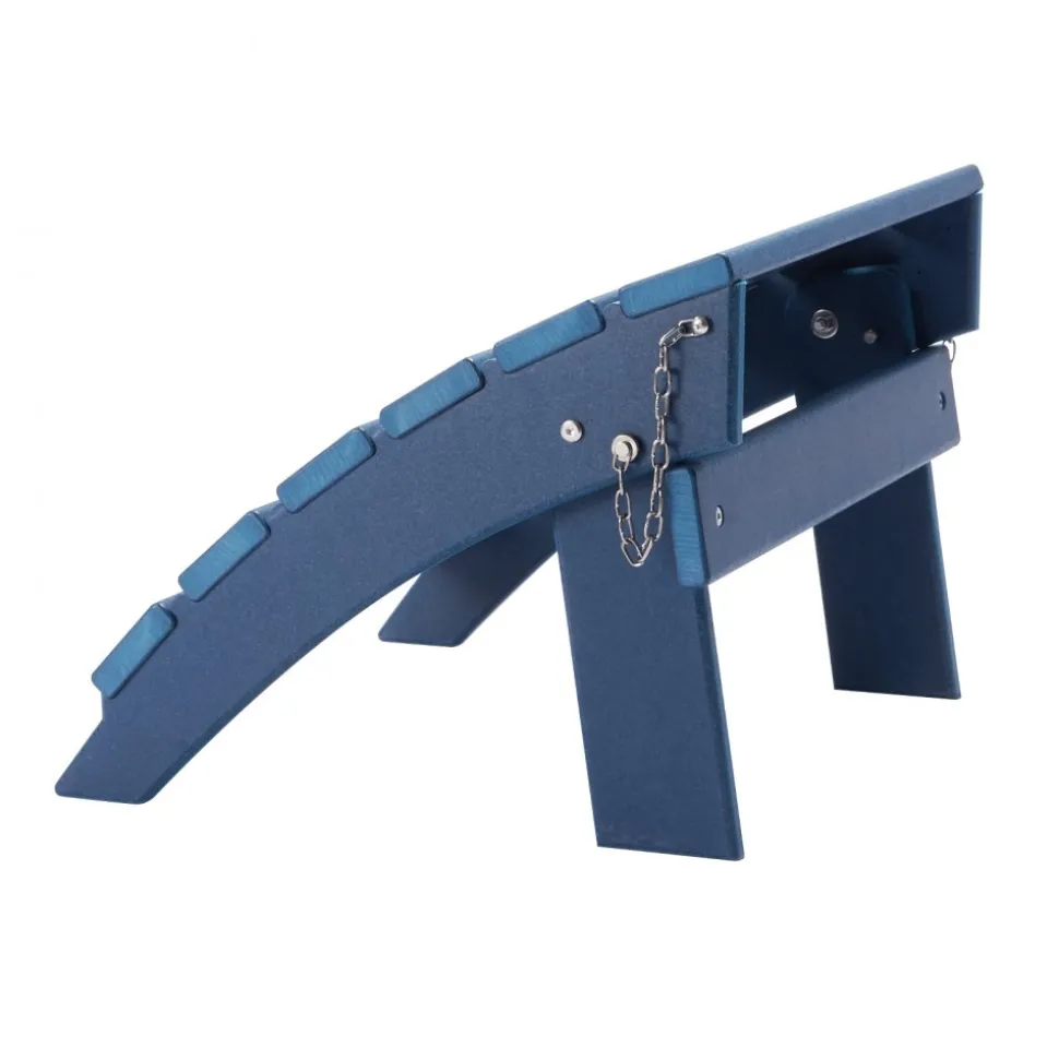 VEVOR Adirondack Ottoman, 15.7L x 18.9W x 13H Inch HDPE Plastic Folding Adirondack Ottoman, Weather-Resistant Foot Rest for Adirondack Chair, Widely Used for Outside Porch Pool Lawn Backyard, Blue