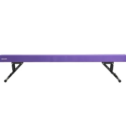 VEVOR Adjustable Balane Beam for Kids, 8FT Gymnastics Beam, High and Low Floor Beams of 5 Adjustable Heights for All Gymnastic Levels, Professional Gymnastic Equipment for Home and Gym Center, Purple