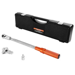 VEVOR Adjustable Click Torque Wrench, 1/2 Inch Drive, 20-160 lbf-ft/27.1-216.8 N.m, Dual-direction and Dual Range Scales, 72-Tooth, ±2% Precision, with Adapter Interchangeable Jaw and Ratchet Head