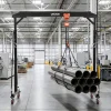 VEVOR Adjustable Gantry Crane, 2200 lbs Capacity, Portable Shop Lift Hoist with 95.7-142.9 in Height Adjustable, Manual Trolley, Hoist, Sling, Shackles, Hooks, for Garage Factory Warehouse Auto Repair
