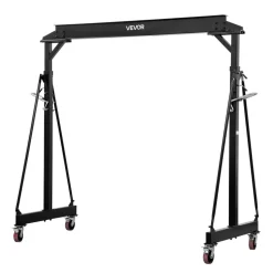 VEVOR Adjustable Gantry Crane, 5000 lbs Capacity, Portable Shop Lift Hoist with 100.4-147.6 in Height Adjustable, Manual Trolley, Locking Wheels, Steel Construction, for Factory Warehouse Auto Repair