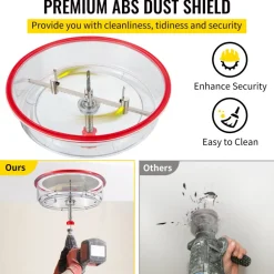VEVOR Adjustable Hole Saw Cutter Kit, 1-5/8" to 11-13 /16" (40-300 mm), Recessed Hole Saw with PC Dust Shield, Two Replaceable Pilot Drill Bits, for Recessed Lights, Ceiling Speakers, Vent Holes