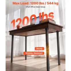 VEVOR Adjustable Table Legs, 24-40 in Round Steel Furniture Legs, 1200 lbs Max Load Heavy Duty, Quick Installation, Ideal for Home Office Desk DIY, Coffee Dinner Bar Tables, Workbenches, 4 PCS, Black