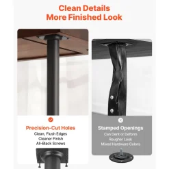 VEVOR Adjustable Table Legs, 24-40 in Round Steel Furniture Legs, 1200 lbs Max Load Heavy Duty, Quick Installation, Ideal for Home Office Desk DIY, Coffee Dinner Bar Tables, Workbenches, 4 PCS, Black