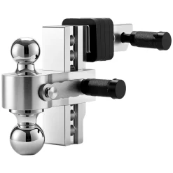 VEVOR Adjustable Trailer Hitch, 6-Inch Drop Hitch, Tri-Ball Mount for 2-Inch Hitch Receiver, Trailer Ball Size 1-7/8