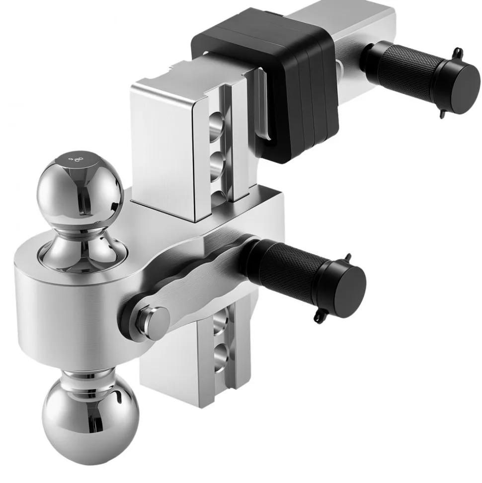 VEVOR Adjustable Trailer Hitch, 6-Inch Drop Hitch, Tri-Ball Mount for 2-Inch Hitch Receiver, Trailer Ball Size 1-7/8", 2" and 2-5/16", Max 15000 lbs Ball Hitch, Towing Hitch for RVs, ATVs, and Trucks