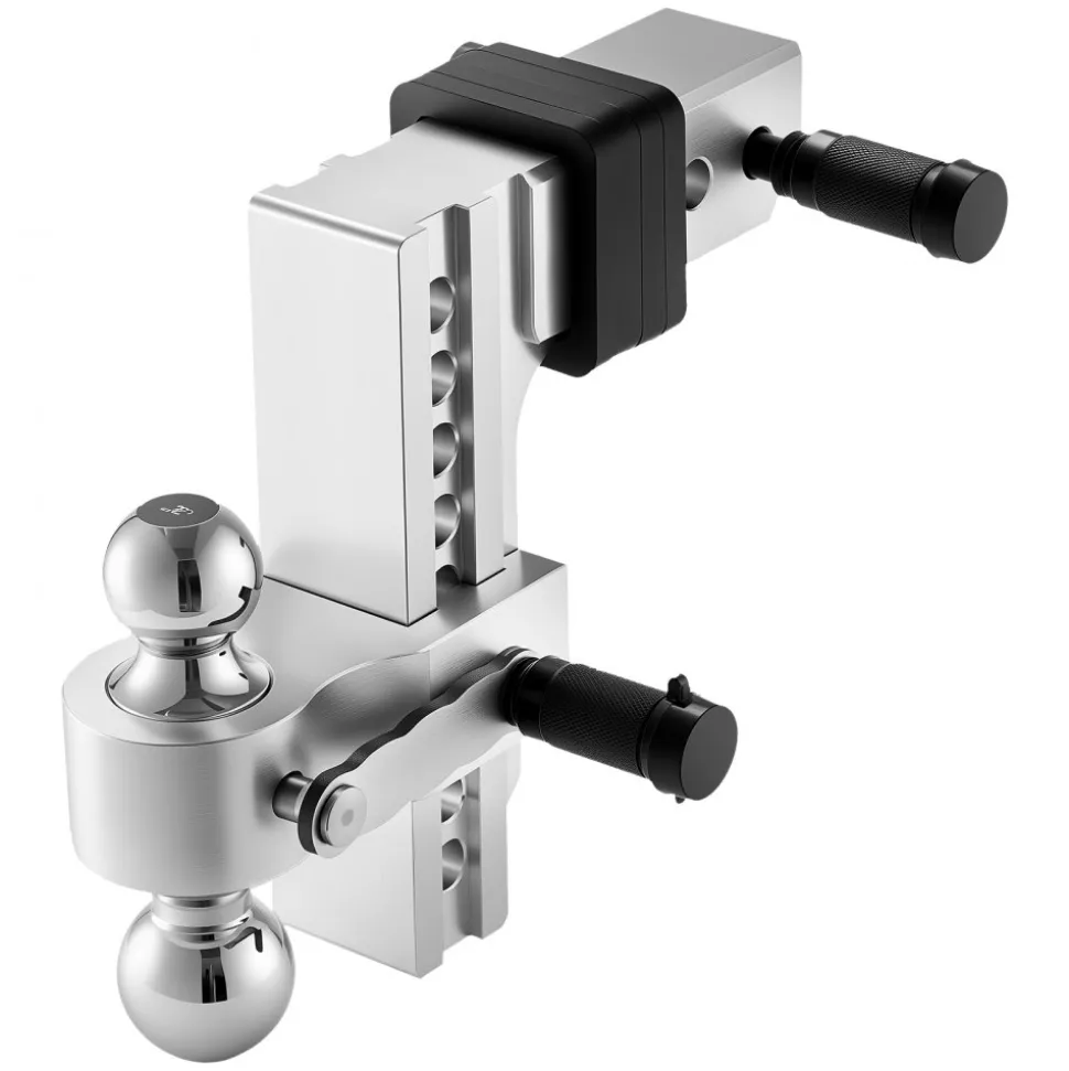 VEVOR Adjustable Trailer Hitch, 8-Inch Drop Hitch, Tri-Ball Mount for 2.5-Inch Hitch Receiver, Trailer Ball Size 1-7/8", 2" & 2-5/16", Max 18500 lbs Ball Hitch, Towing Hitch for RVs, ATVs, and Trucks