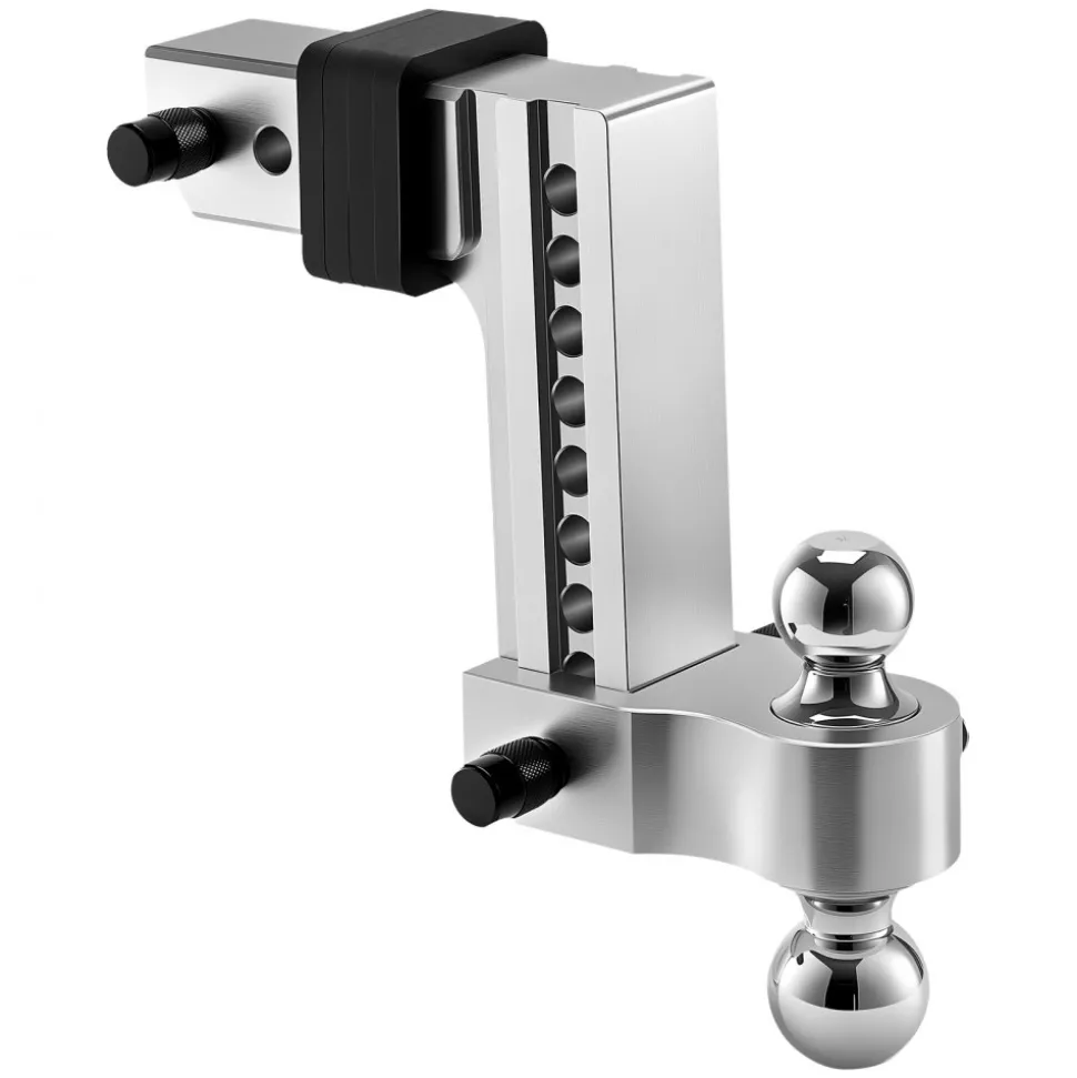 VEVOR Adjustable Trailer Hitch, 8-Inch Drop Hitch, Tri-Ball Mount for 2.5-Inch Hitch Receiver, Trailer Ball Size 1-7/8", 2" & 2-5/16", Max 18500 lbs Ball Hitch, Towing Hitch for RVs, ATVs, and Trucks