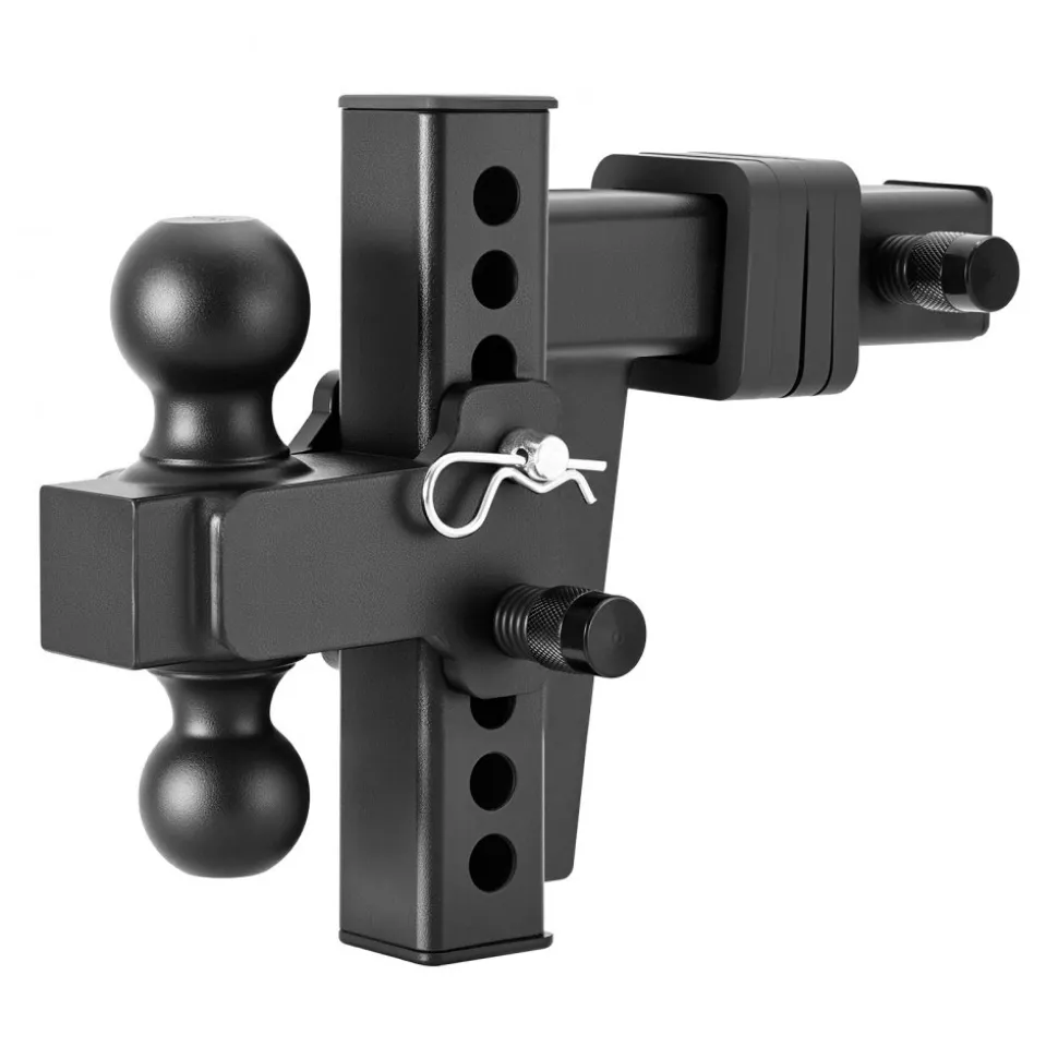VEVOR Adjustable Trailer Hitch, Fit 2 Inch Receiver, Trailer Hitch Mount with 2 Inch & 2-5/16 Inch Balls, 15000 lbs GTW, 6 Inch Drop, Towing Ball Mounts for RVs, Off-Road Vehicles and Trucks, Black