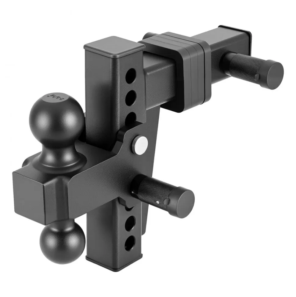 VEVOR Adjustable Trailer Hitch, Fit 2 Inch Receiver, Trailer Hitch Mount with 2 Inch & 2-5/16 Inch Balls, 15000 lbs GTW, 6 Inch Drop, Towing Ball Mounts for RVs, Off-Road Vehicles and Trucks, Black
