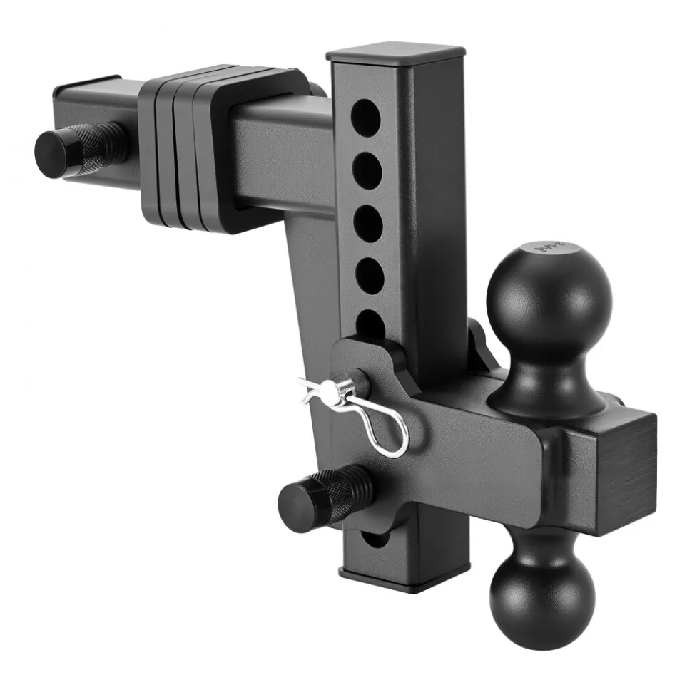 VEVOR Adjustable Trailer Hitch, Fit 2 Inch Receiver, Trailer Hitch Mount with 2 Inch & 2-5/16 Inch Balls, 15000 lbs GTW, 6 Inch Drop, Towing Ball Mounts for RVs, Off-Road Vehicles and Trucks, Black