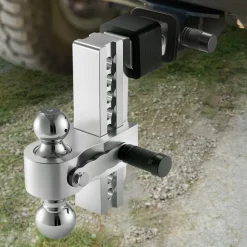 VEVOR Adjustable Trailer Hitch, 8-Inch Drop Hitch, Tri-Ball Mount for 2-Inch Hitch Receiver, Trailer Ball Size 1-7/8