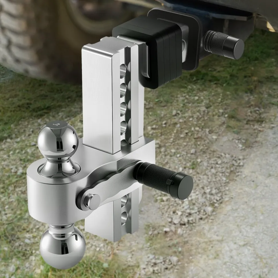 VEVOR Adjustable Trailer Hitch, 8-Inch Drop Hitch, Tri-Ball Mount for 2-Inch Hitch Receiver, Trailer Ball Size 1-7/8", 2" and 2-5/16", Max 15000 lbs Ball Hitch, Towing Hitch for RVs, ATVs, and Trucks