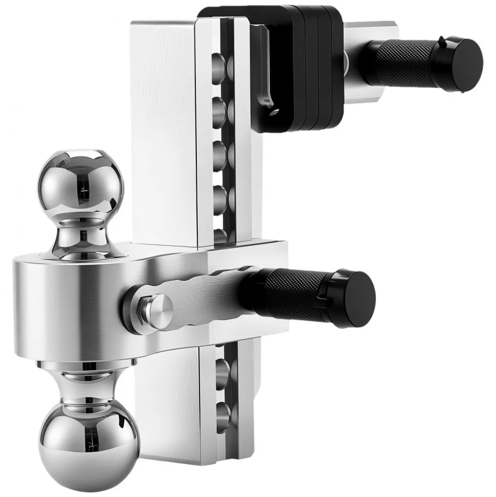 VEVOR Adjustable Trailer Hitch, 8-Inch Drop Hitch, Tri-Ball Mount for 2-Inch Hitch Receiver, Trailer Ball Size 1-7/8", 2" and 2-5/16", Max 15000 lbs Ball Hitch, Towing Hitch for RVs, ATVs, and Trucks