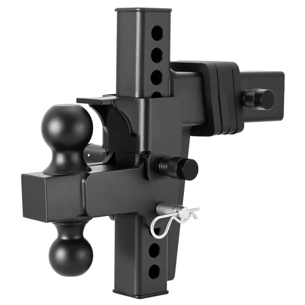 VEVOR Adjustable Trailer Hitch, Fit 2.5 Inch Receiver, Trailer Hitch Mount with 2 Inch & 2-5/16 Inch Balls, 21000 lbs GTW, 9 Inch Drop, Towing Ball Mounts for RVs, Off-Road Vehicles and Trucks, Black