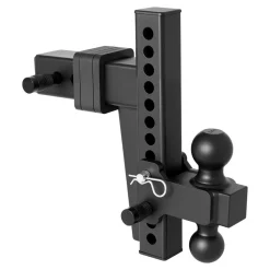VEVOR Adjustable Trailer Hitch, Fit 2.5 Inch Receiver, Trailer Hitch Mount with 2 Inch & 2-5/16 Inch Balls, 18500 lbs GTW, 10 Inch Drop, Towing Ball Mounts for RVs, Off-Road Vehicles and Trucks, Black