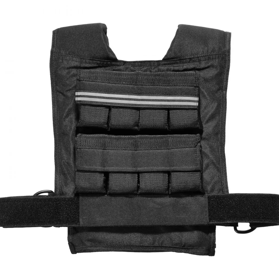VEVOR Adjustable Weighted Vest, 35lb Weight Vest with Iron Weights, Shoulder Pad, and Reflective Stripe, Body Weight Vest Exercise Set for Men Women, Workout Equipment for Strength Training Running