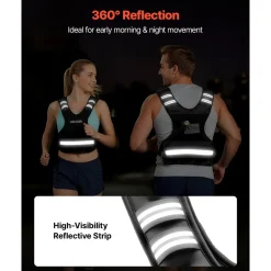 VEVOR Adjustable Weighted Vest, 4-10 lbs Comfortable X-Shape Body Weight Vest Set with 6 Weight Packs and Reflective Stripe, for Men Women, Workout Equipment for Strength Training Running Jogging