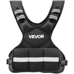 VEVOR Adjustable Weighted Vest, 4-10 lbs Comfortable X-Shape Body Weight Vest Set with 6 Weight Packs and Reflective Stripe, for Men Women, Workout Equipment for Strength Training Running Jogging