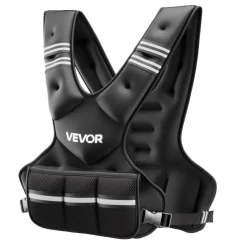 VEVOR Adjustable Weighted Vest, 20-32 lbs Comfortable X-Shape Body Weight Vest Set with 6 Weight Packs and Reflective Stripe, for Men Women, Workout Equipment for Strength Training Running Jogging