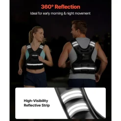 VEVOR Adjustable Weighted Vest, 20-32 lbs Comfortable X-Shape Body Weight Vest Set with 6 Weight Packs and Reflective Stripe, for Men Women, Workout Equipment for Strength Training Running Jogging
