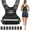 VEVOR Adjustable Weighted Vest, 24-40 lbs Comfortable X-Shape Body Weight Vest Set with 8 Weight Packs and Reflective Stripe, for Men Women, Workout Equipment for Strength Training Running Jogging
