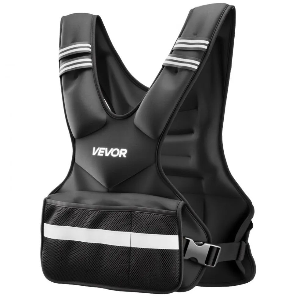 VEVOR Adjustable Weighted Vest, 24-40 lbs Comfortable X-Shape Body Weight Vest Set with 8 Weight Packs and Reflective Stripe, for Men Women, Workout Equipment for Strength Training Running Jogging