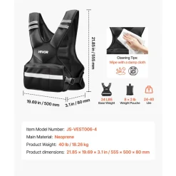 VEVOR Adjustable Weighted Vest, 24-40 lbs Comfortable X-Shape Body Weight Vest Set with 8 Weight Packs and Reflective Stripe, for Men Women, Workout Equipment for Strength Training Running Jogging
