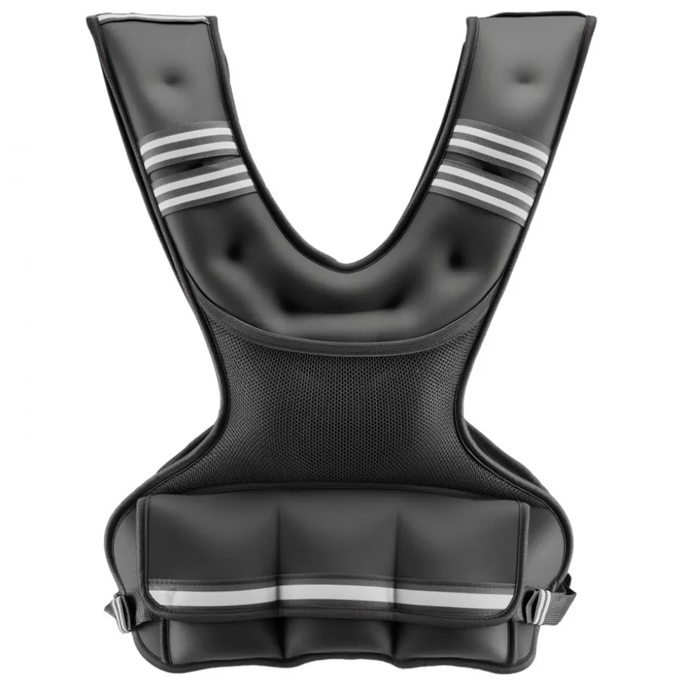 VEVOR Adjustable Weighted Vest, 11-20lb Weight Vest with 6 Ironsand Weights and Reflective Stripe, Body Weight Vest Exercise Set for Men Women, Workout Equipment for Strength Training Running Jogging