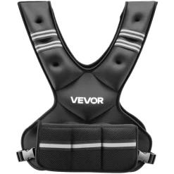 VEVOR Adjustable Weighted Vest, 11-20lb Weight Vest with 6 Ironsand Weights and Reflective Stripe, Body Weight Vest Exercise Set for Men Women, Workout Equipment for Strength Training Running Jogging