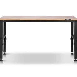 VEVOR Adjustable Workbench, 2000 lbs Capacity, 61 x 20-inch Heavy Duty Work Bench with 27.1-36 Inches Height Adjustment, Garage Workbench with Power Outlets, Suitable for Office, Garage, Workshop