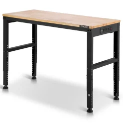 VEVOR Adjustable Workbench, 2000 lbs Capacity, 48 x 20-inch Heavy Duty Work Bench with 28.5-38.3 Inches Height Adjustment, Garage Workbench with Power Outlets, Suitable for Office, Garage, Workshop
