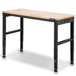 VEVOR Adjustable Workbench, 2000 lbs Capacity, 48 x 20-inch Heavy Duty Work Bench with 28.5-38.3 Inches Height Adjustment, Garage Workbench with Power Outlets, Suitable for Office, Garage, Workshop