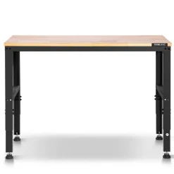 VEVOR Adjustable Workbench, 2000 lbs Capacity, 48 x 20-inch Heavy Duty Work Bench with 28.5-38.3 Inches Height Adjustment, Garage Workbench with Power Outlets, Suitable for Office, Garage, Workshop