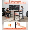 VEVOR Adjustable Workbench, 1500 lbs Capacity, 48 x 24 Inch Oak Wood Top Workbench with 26.3-40.2 Inch Height Adjustment, Heavy-Duty Hardwood Worktable for Garage, Workshop, Home, Office, Commercial