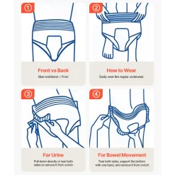 VEVOR Adult Incontinence Underwear, High Absorbent Protective Underwear for Men & Women, Disposable Adult Pull-ups Diaper with Leakproof Leg Cuff & Wetness Indicator - XL Size, 64 Count (4 Pack of 16)