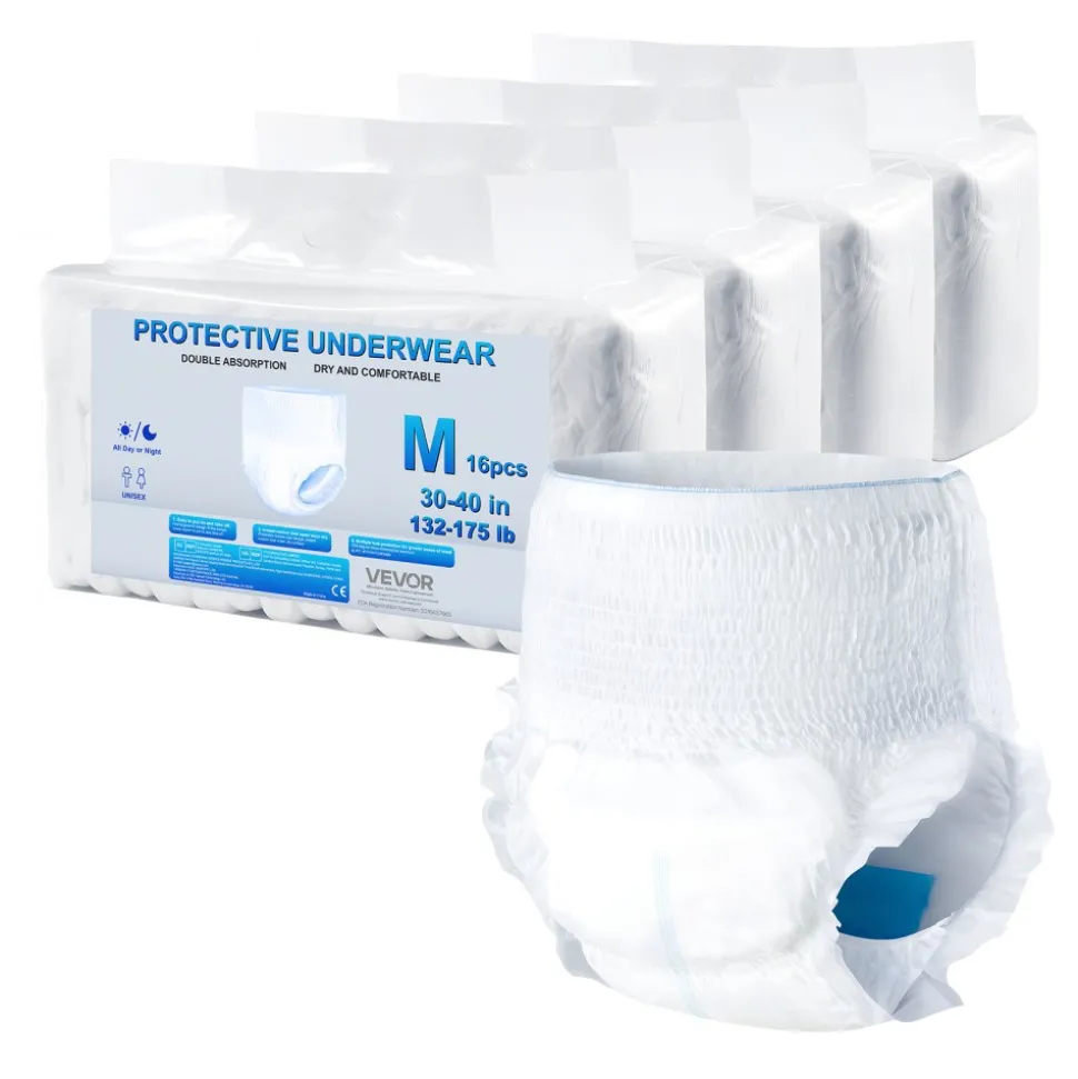 VEVOR Adult Incontinence Underwear, High Absorbent Protective Underwear for Men & Women, Disposable Adult Pull-ups Diaper with Leakproof Leg Cuff & Wetness Indicator - XL Size, 64 Count (4 Pack of 16)